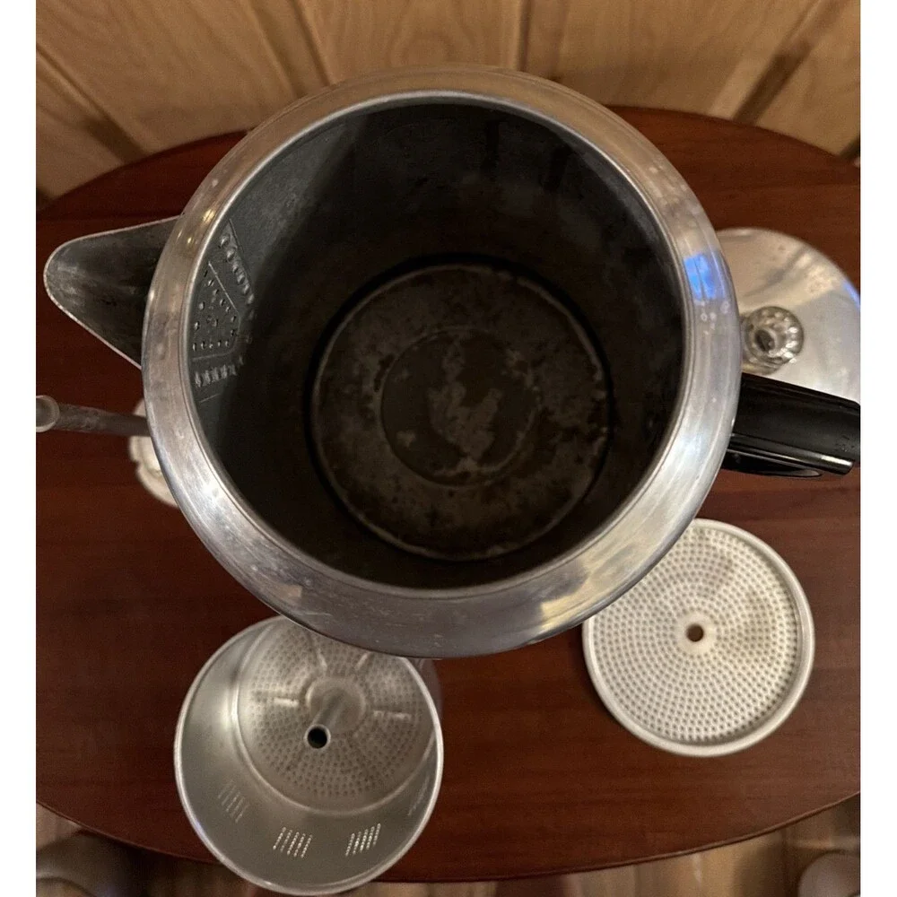 Vtg Century Aluminum Ware Percolator Coffee Pot 20 Cup.Camping Hiking. USA. EUC!